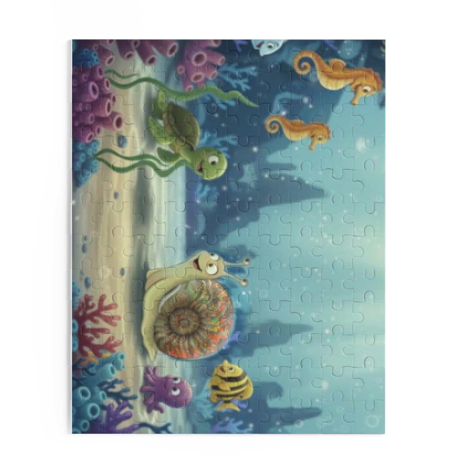 Underwater Friends Jigsaw Puzzle — Amon The Ammonite Ocean Scene (120/252/500 pcs) - Image 2
