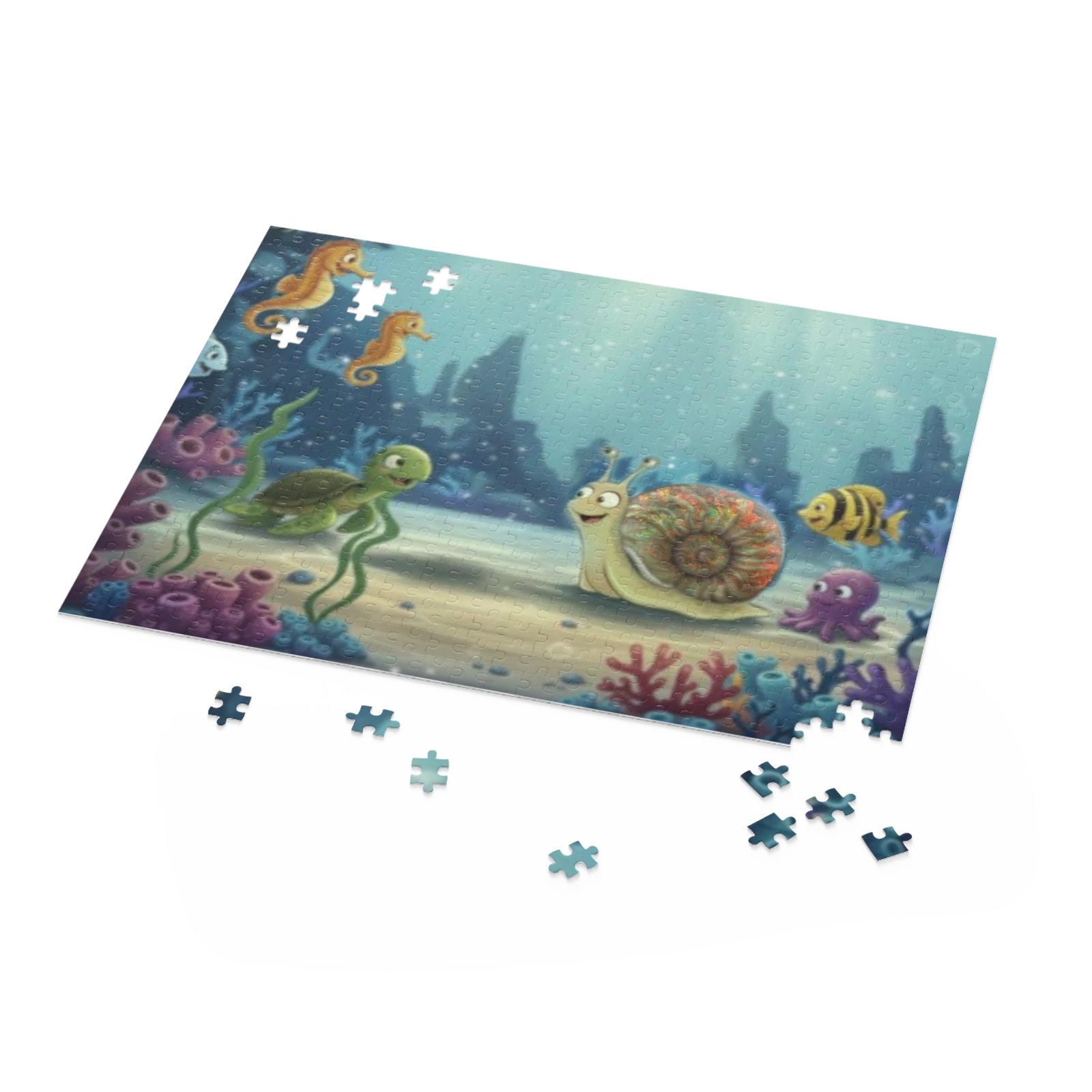 Underwater Friends Jigsaw Puzzle — Amon The Ammonite Ocean Scene (120/252/500 pcs) - Image 12