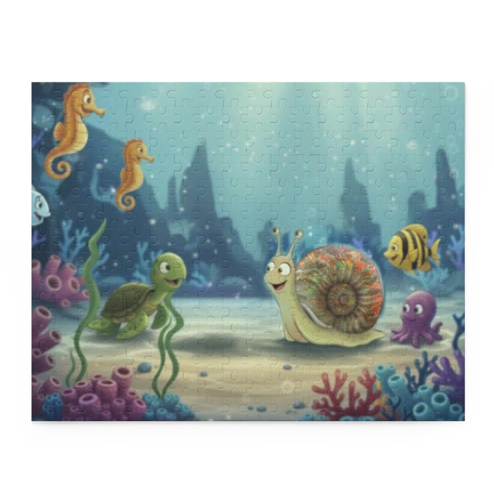 Underwater Friends Jigsaw Puzzle — Amon The Ammonite Ocean Scene (120/252/500 pcs) - Image 5