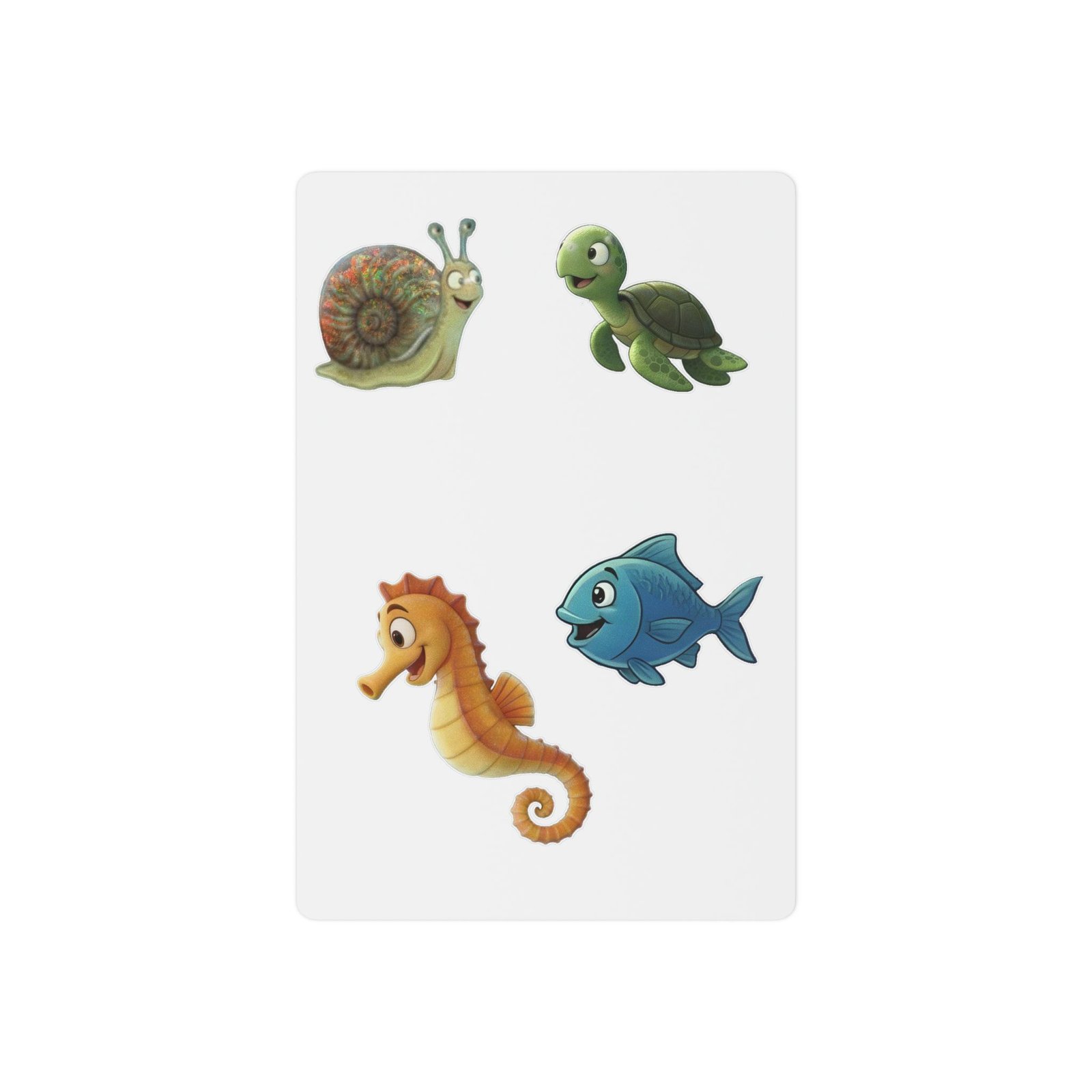 Cute Sea Creature Temporary Tattoos - Turtle, Snail, Seahorse & Fish Kids Pack