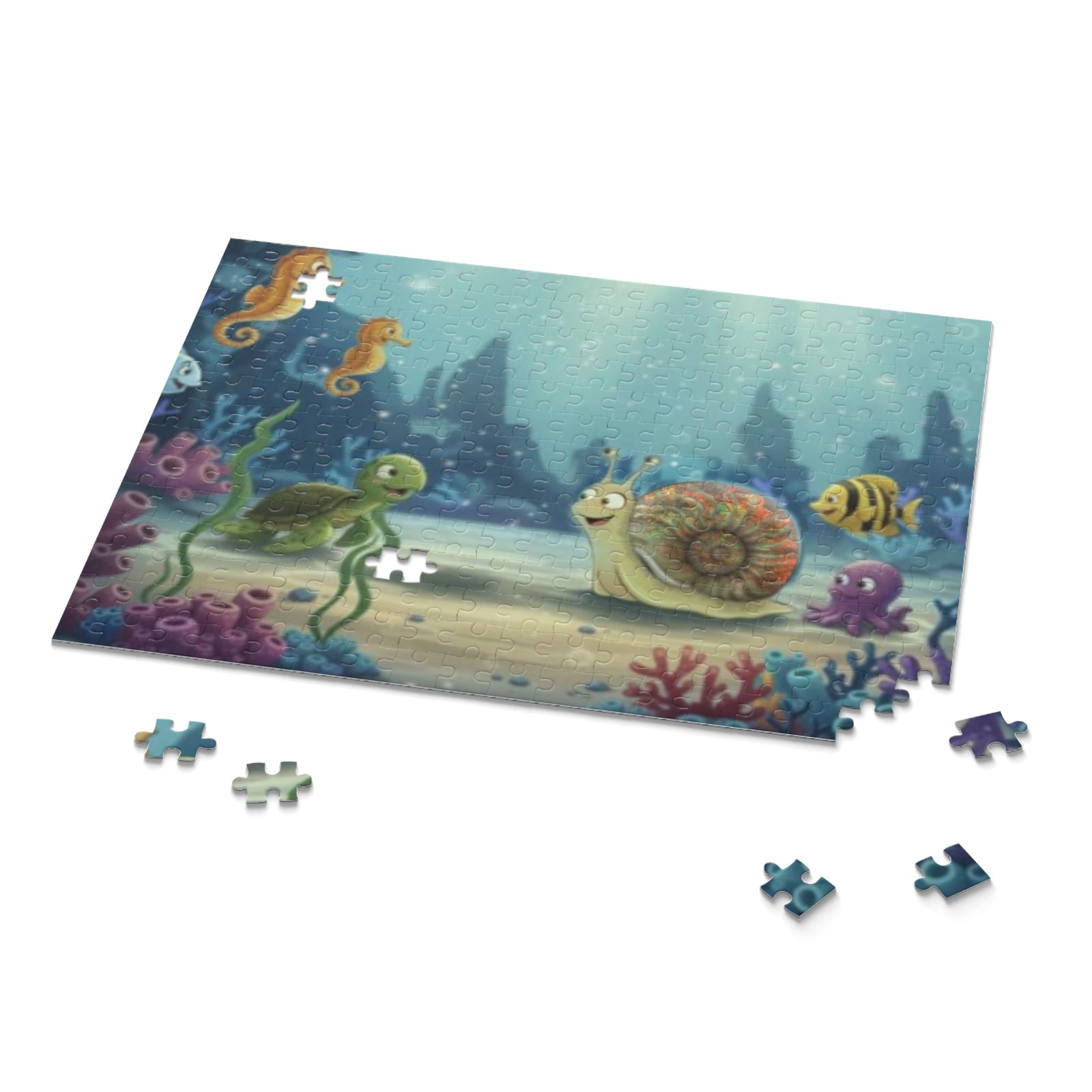 Underwater Friends Jigsaw Puzzle — Amon The Ammonite Ocean Scene (120/252/500 pcs) - Image 8