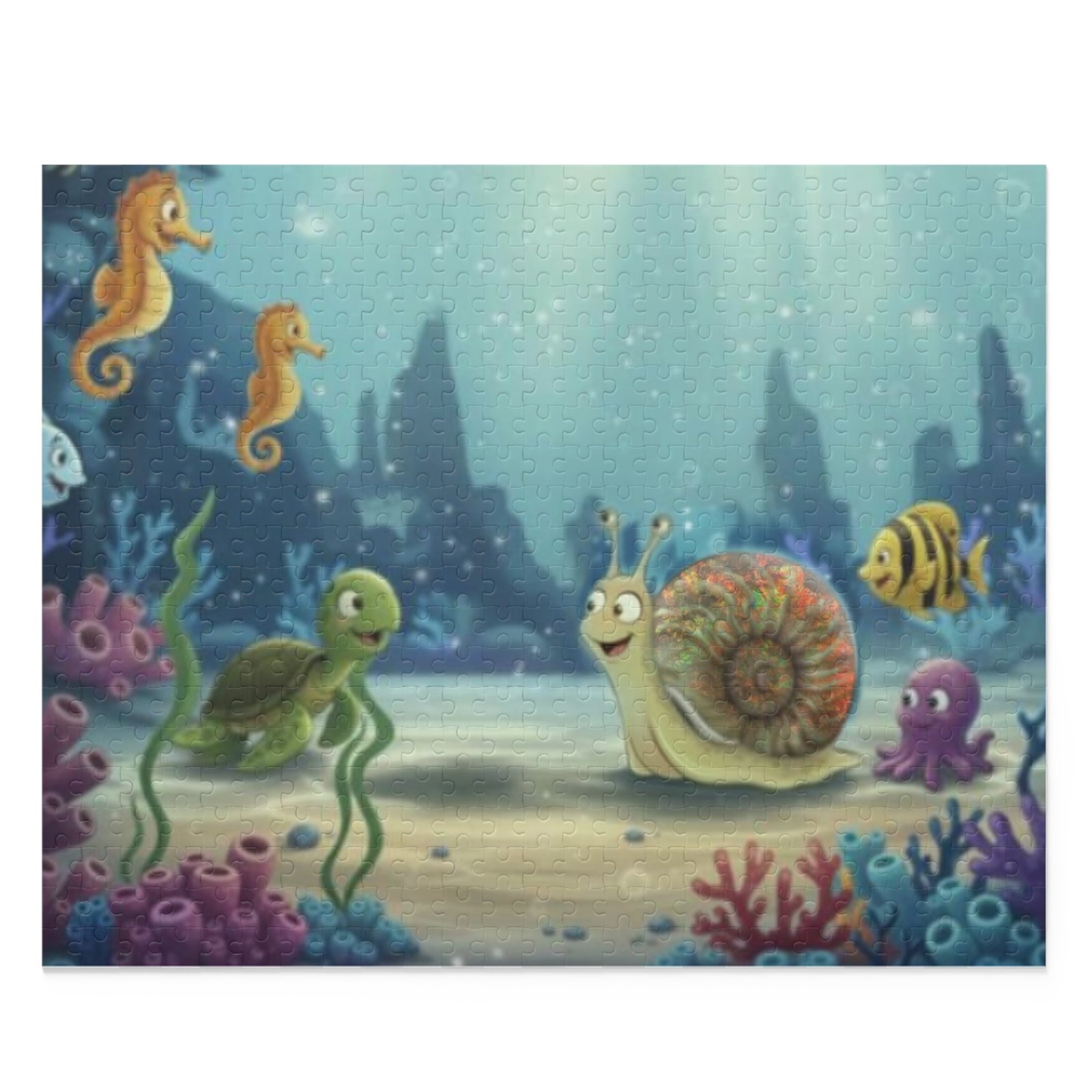 Underwater Friends Jigsaw Puzzle — Amon The Ammonite Ocean Scene (120/252/500 pcs) - Image 9