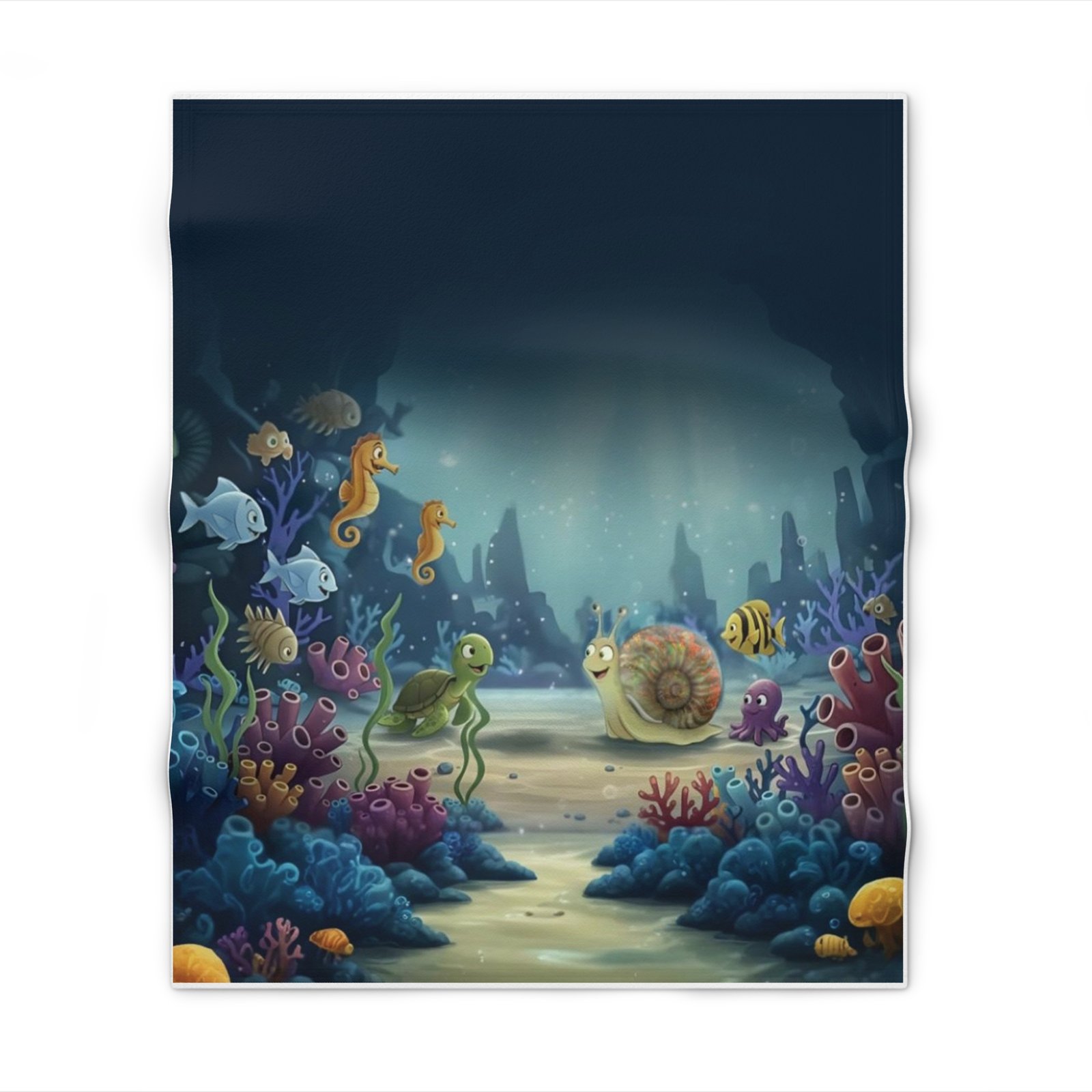 Underwater Friends Throw Blanket — Cute Ocean Sea Life Kids Blanket